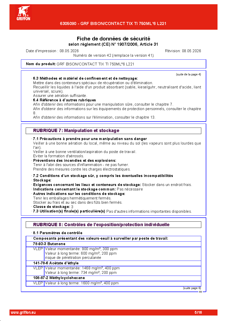 Fiche technique fournisseur