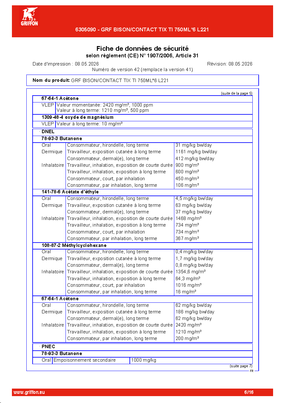 Fiche technique fournisseur