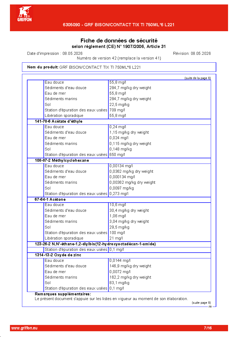 Fiche technique fournisseur