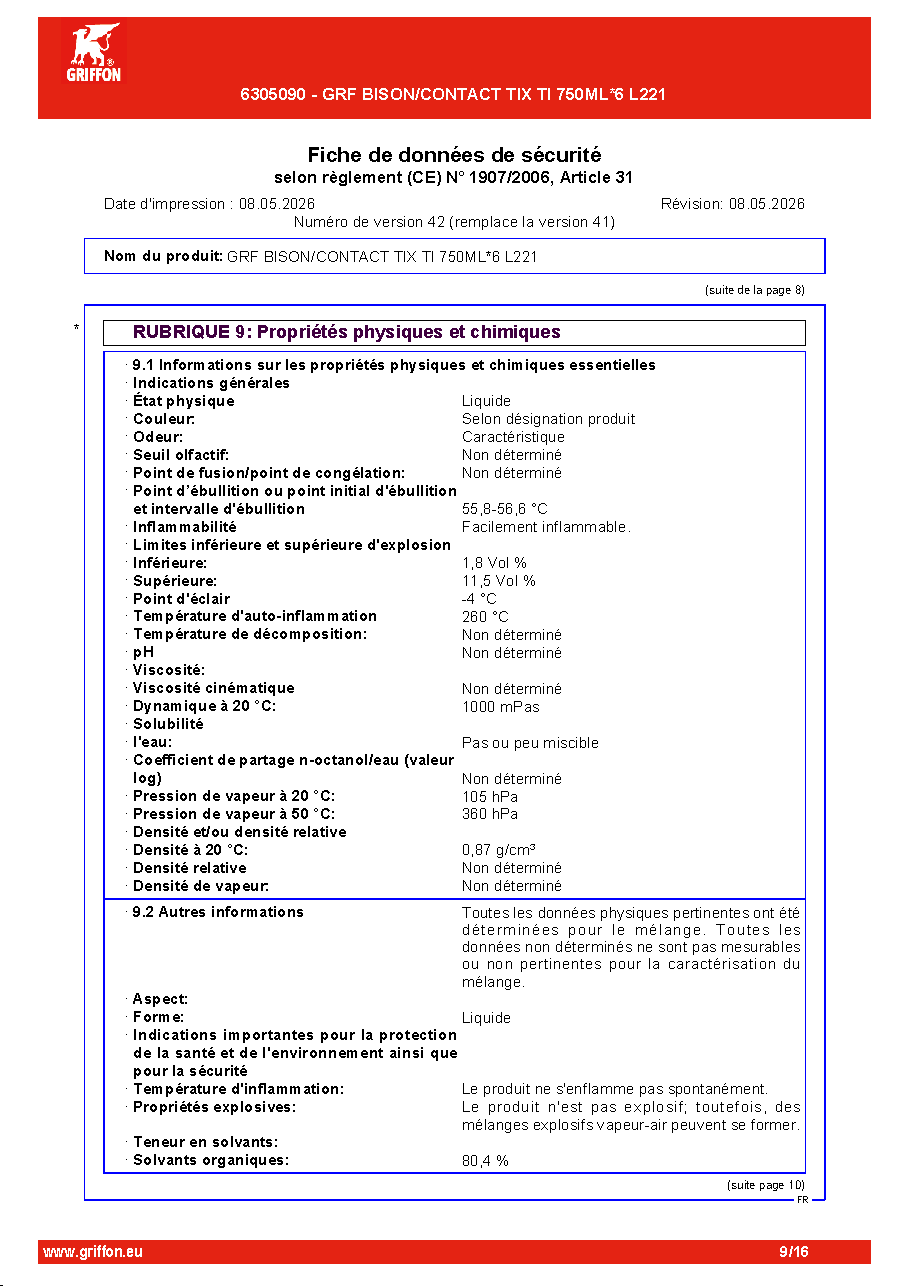 Fiche technique fournisseur