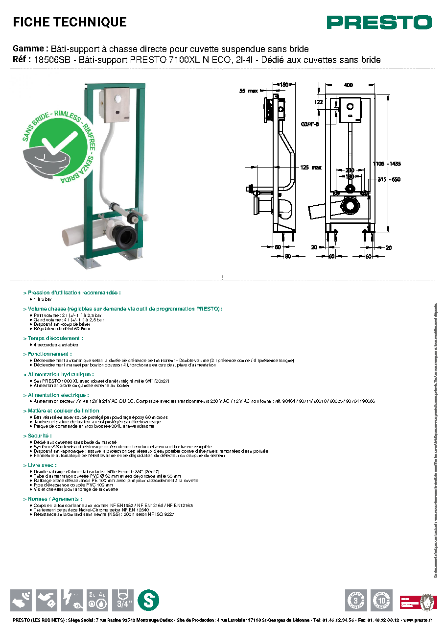 Fiche technique fournisseur