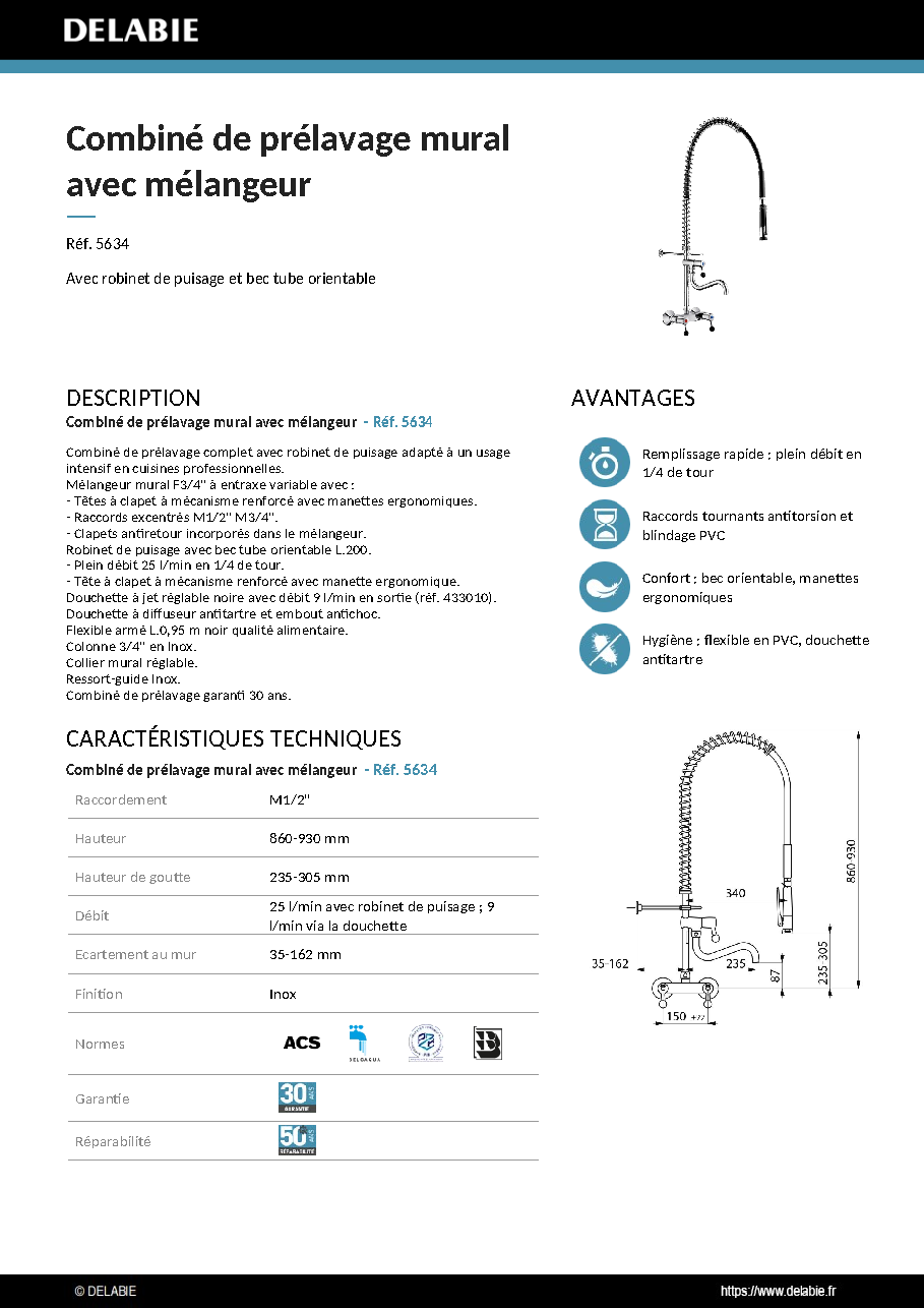 Fiche technique fournisseur