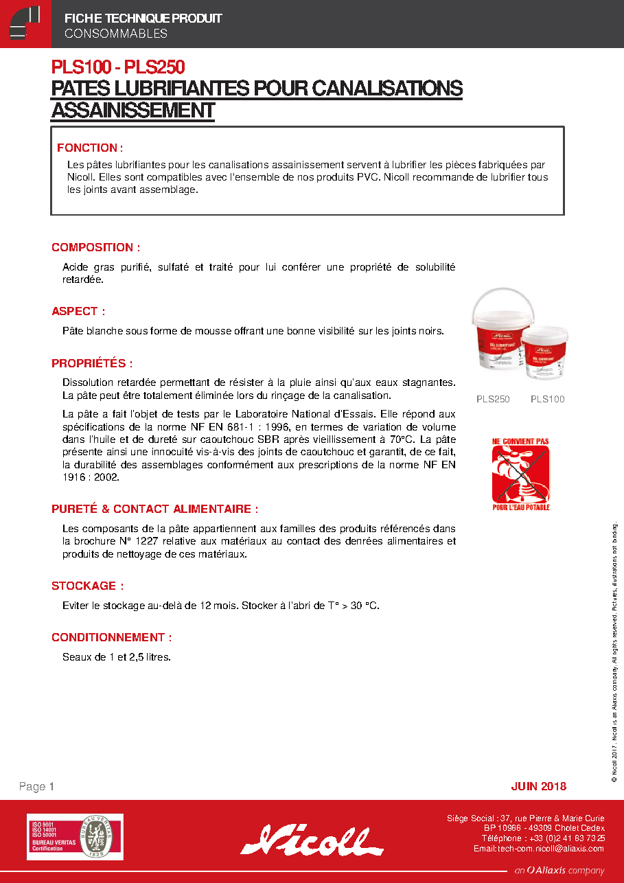 Fiche technique fournisseur