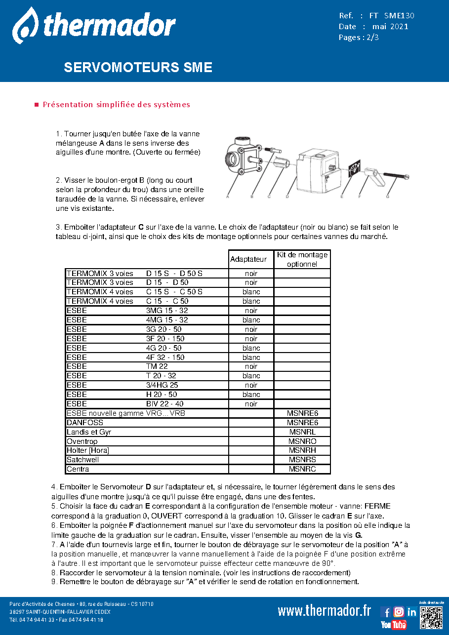 Fiche technique fournisseur