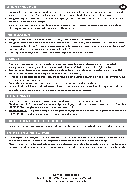 Fiche technique fournisseur