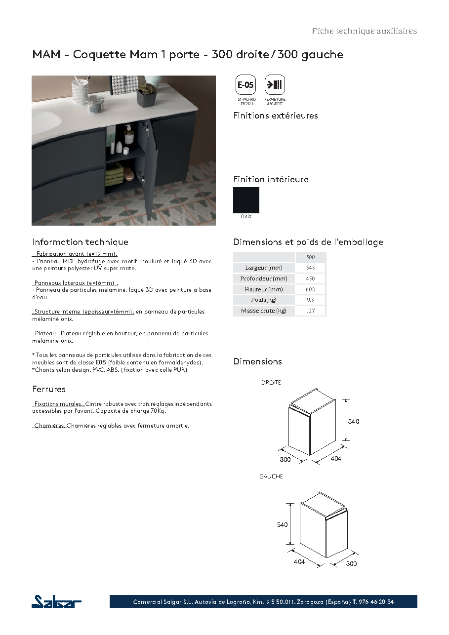 Fiche technique fournisseur