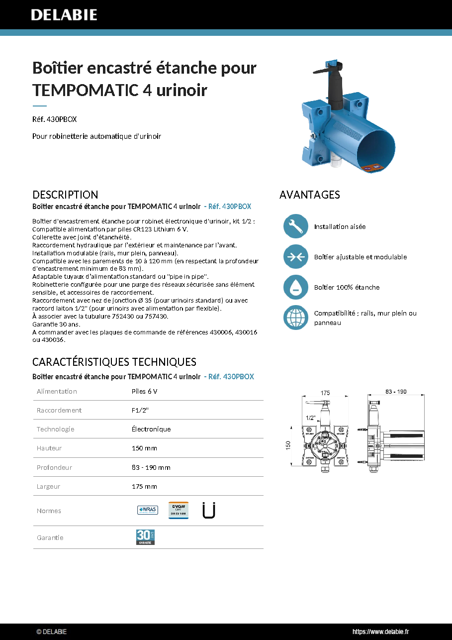 Fiche technique fournisseur