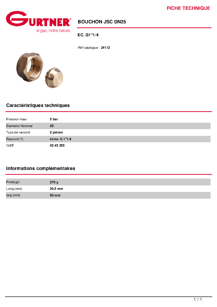 Fiche technique fournisseur