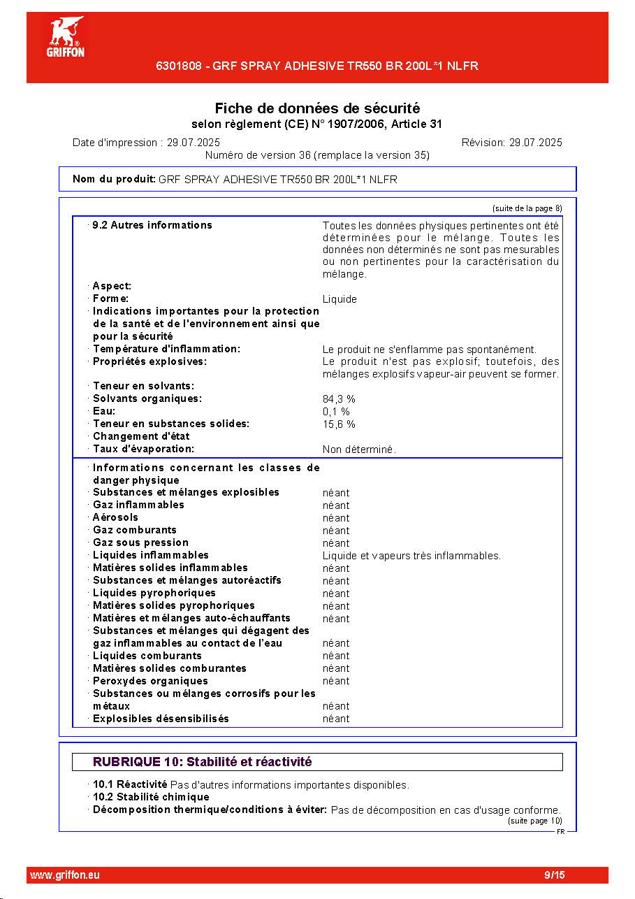 Fiche technique fournisseur