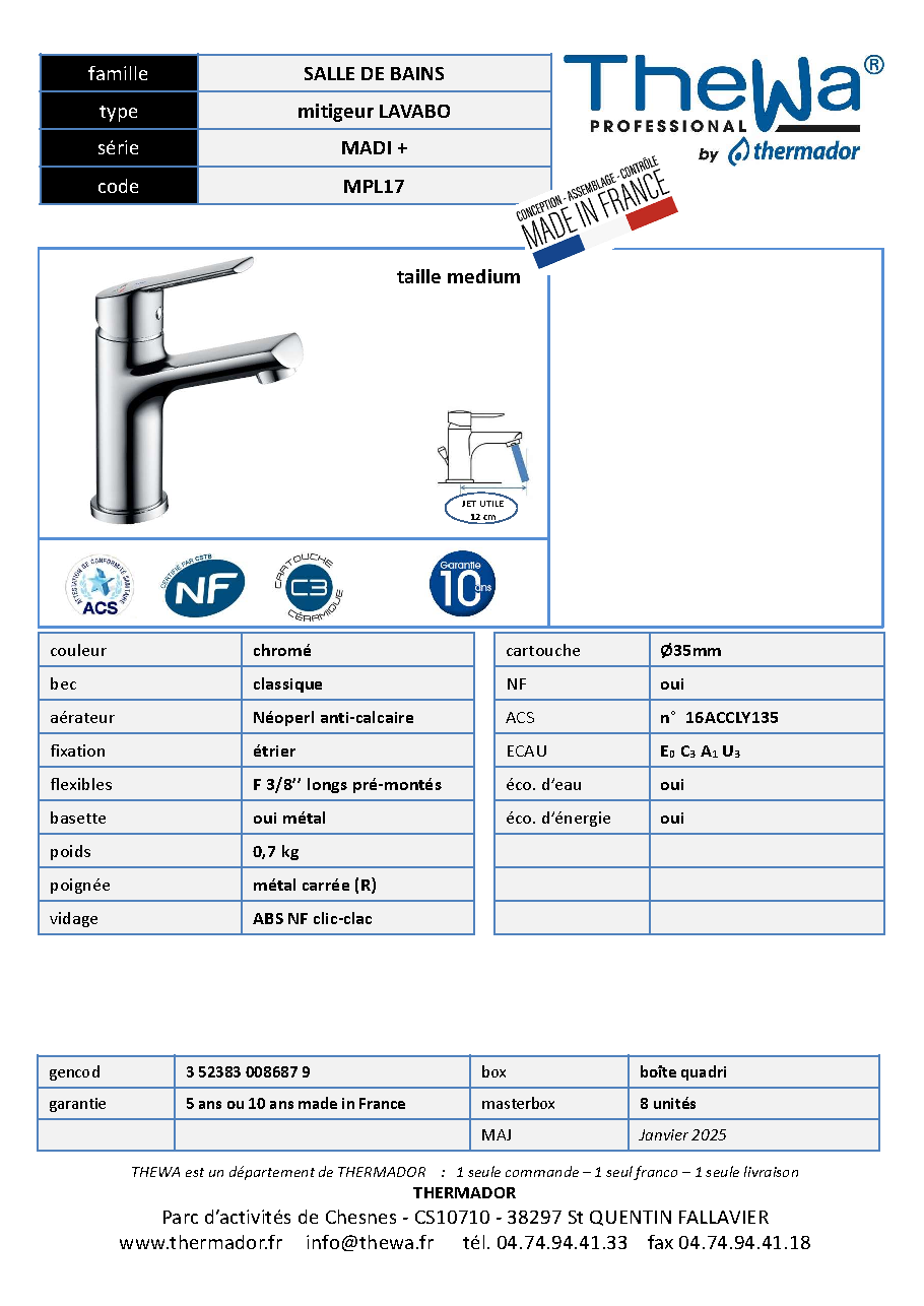 Fiche technique fournisseur