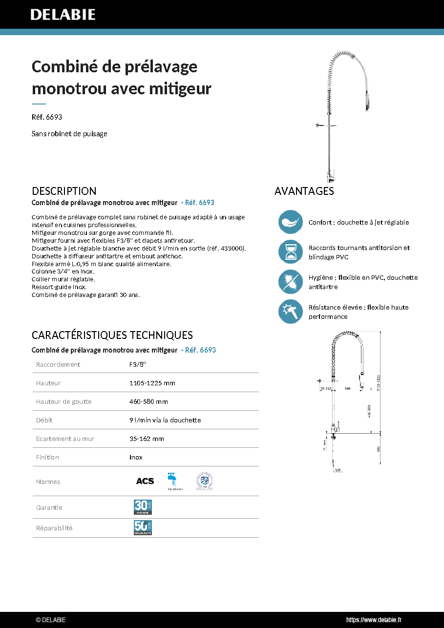 Fiche technique fournisseur