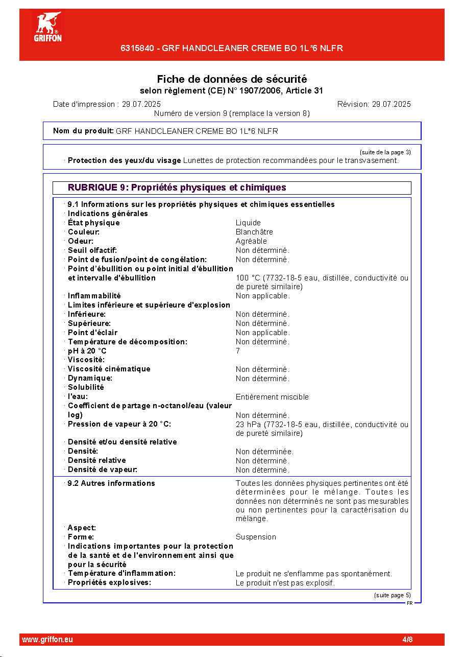 Fiche technique fournisseur