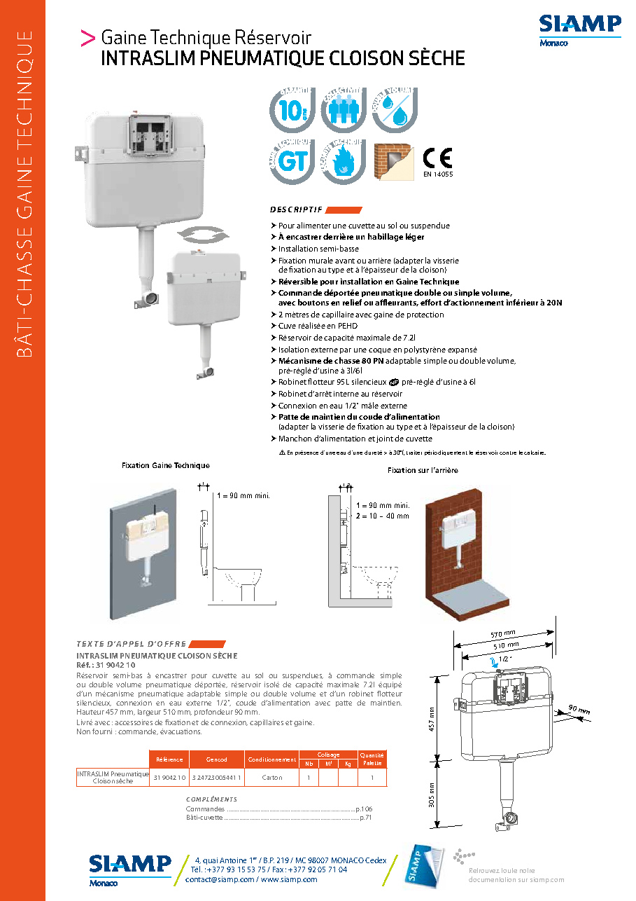 Fiche technique fournisseur
