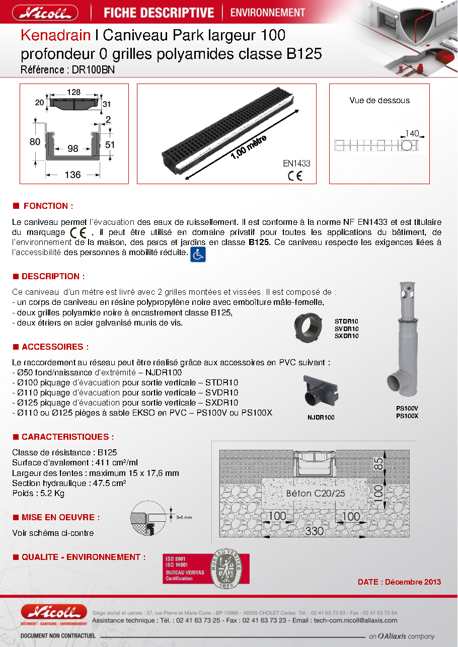 Fiche technique fournisseur