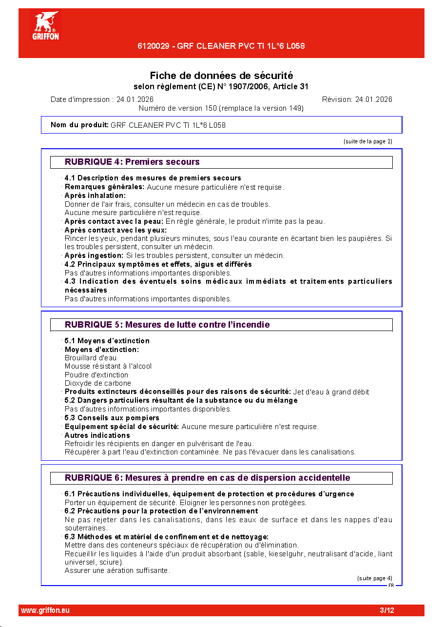 Fiche technique fournisseur