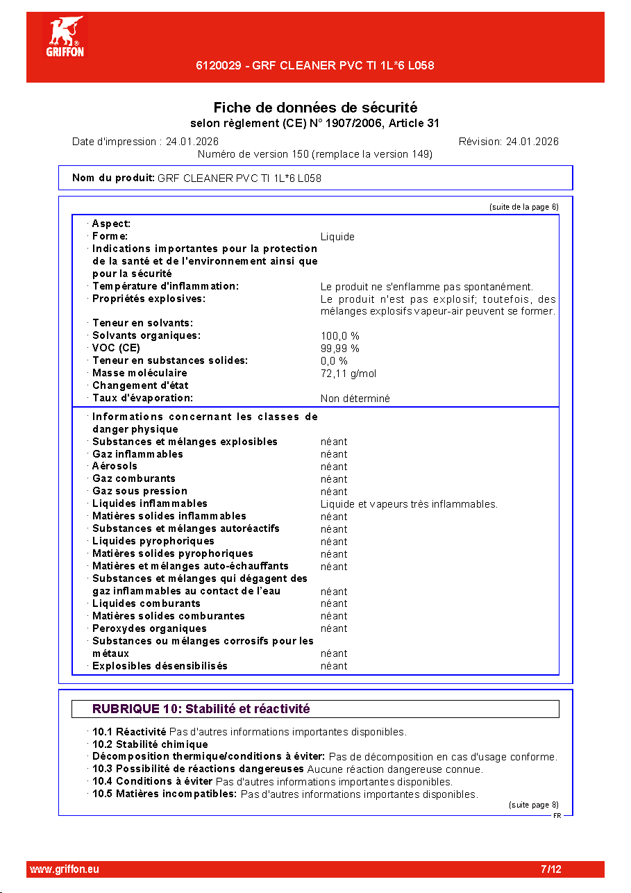 Fiche technique fournisseur