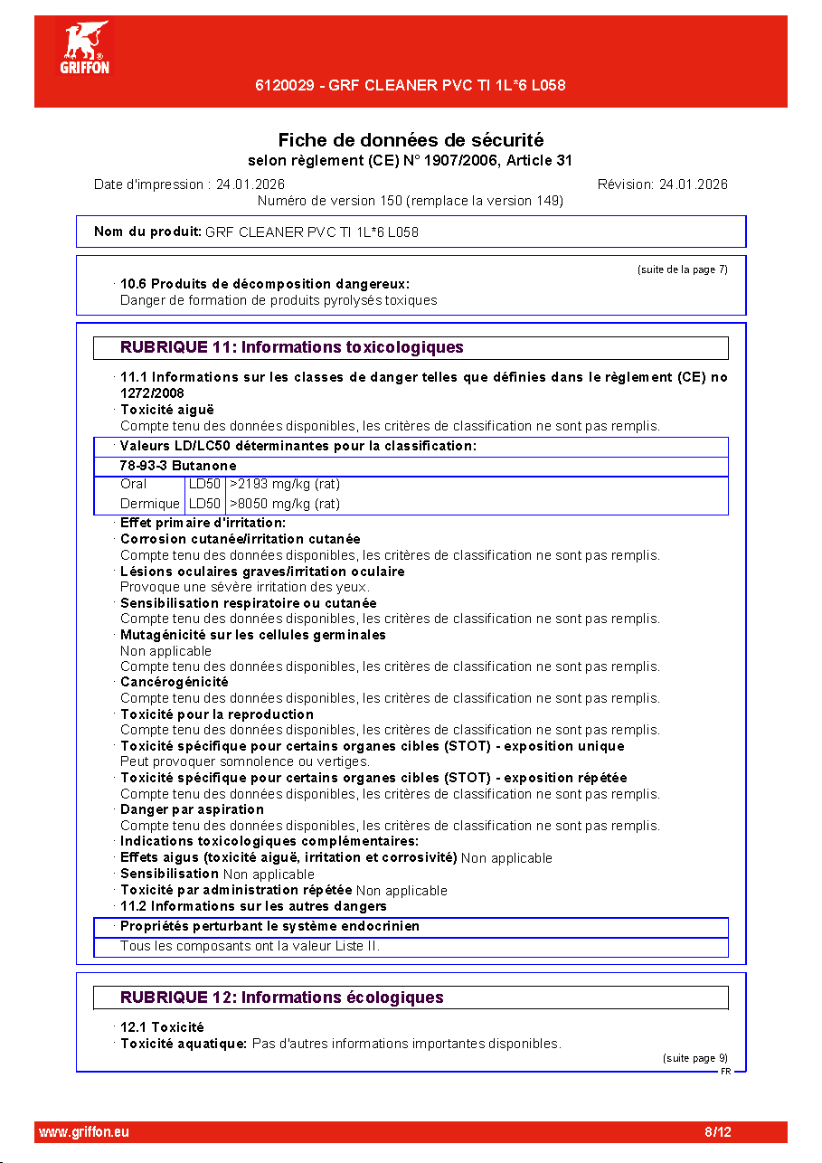 Fiche technique fournisseur