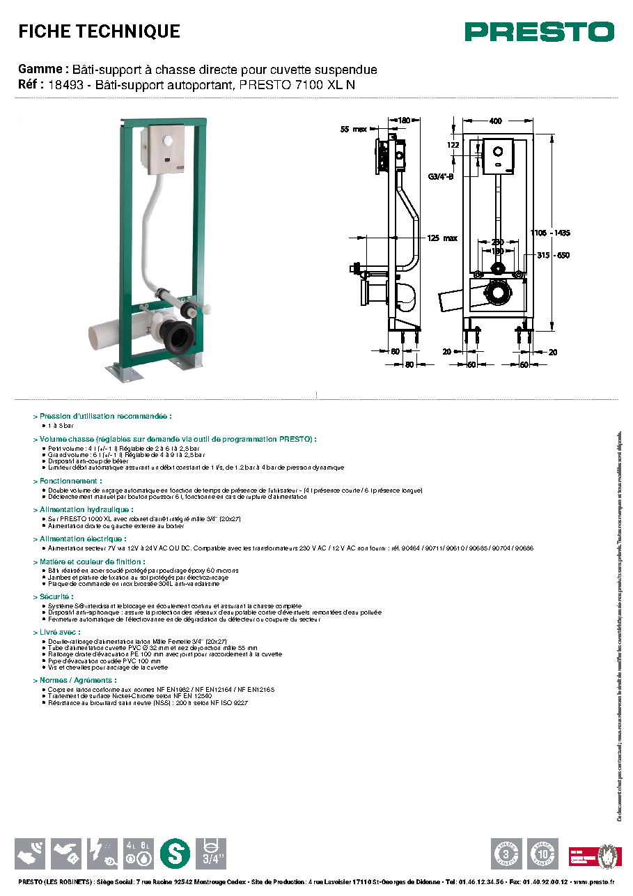 Fiche technique fournisseur