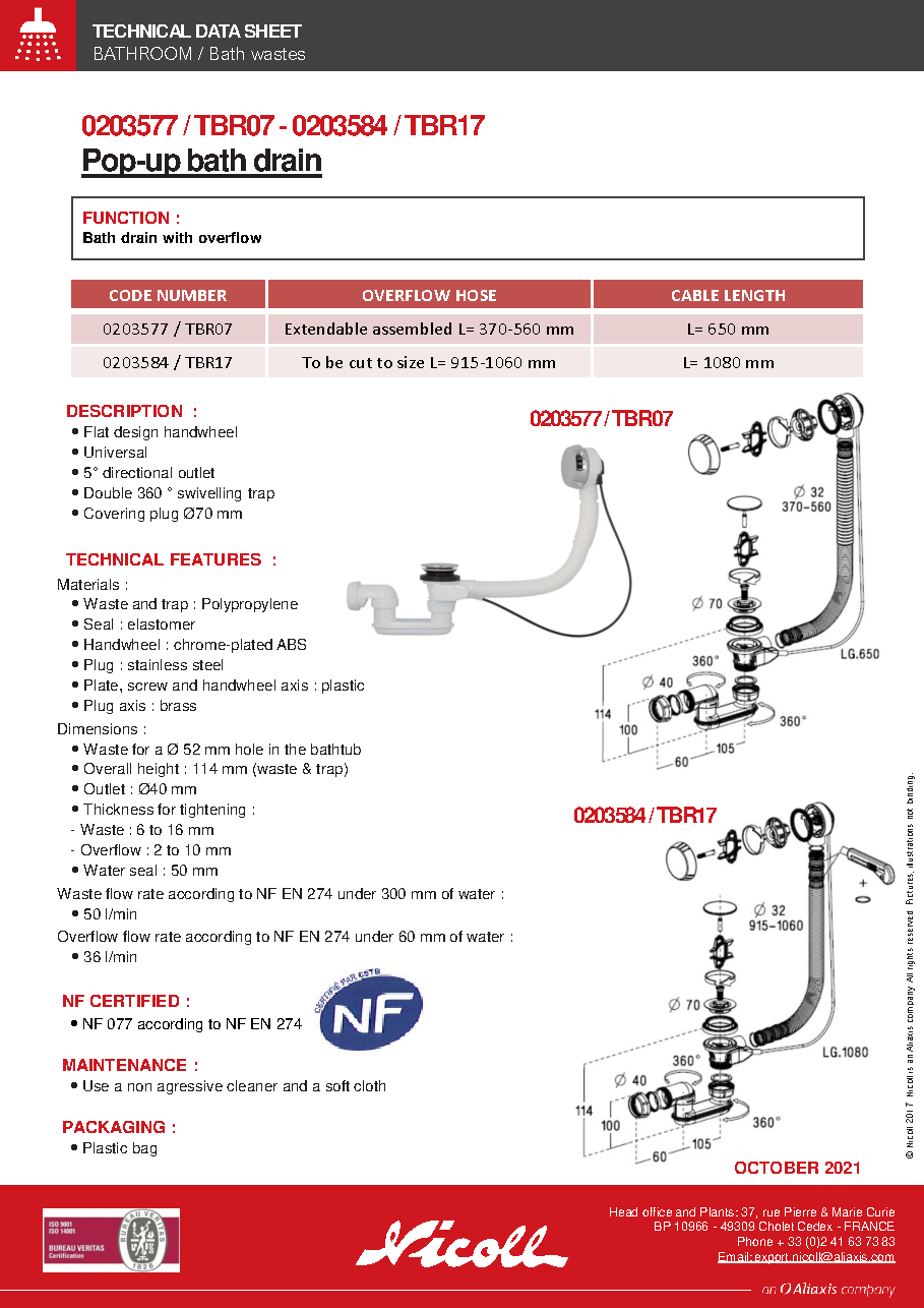 Fiche technique fournisseur