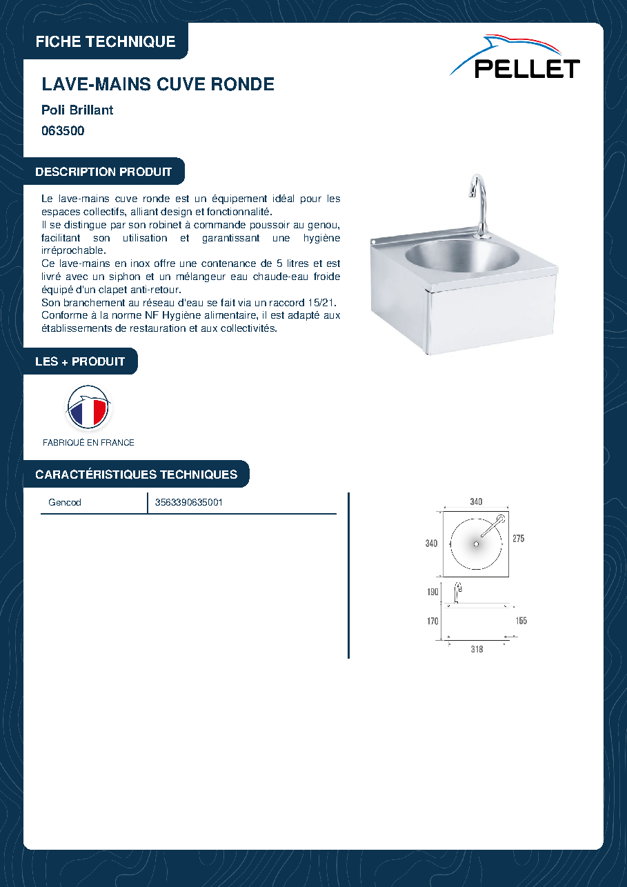 Fiche technique fournisseur