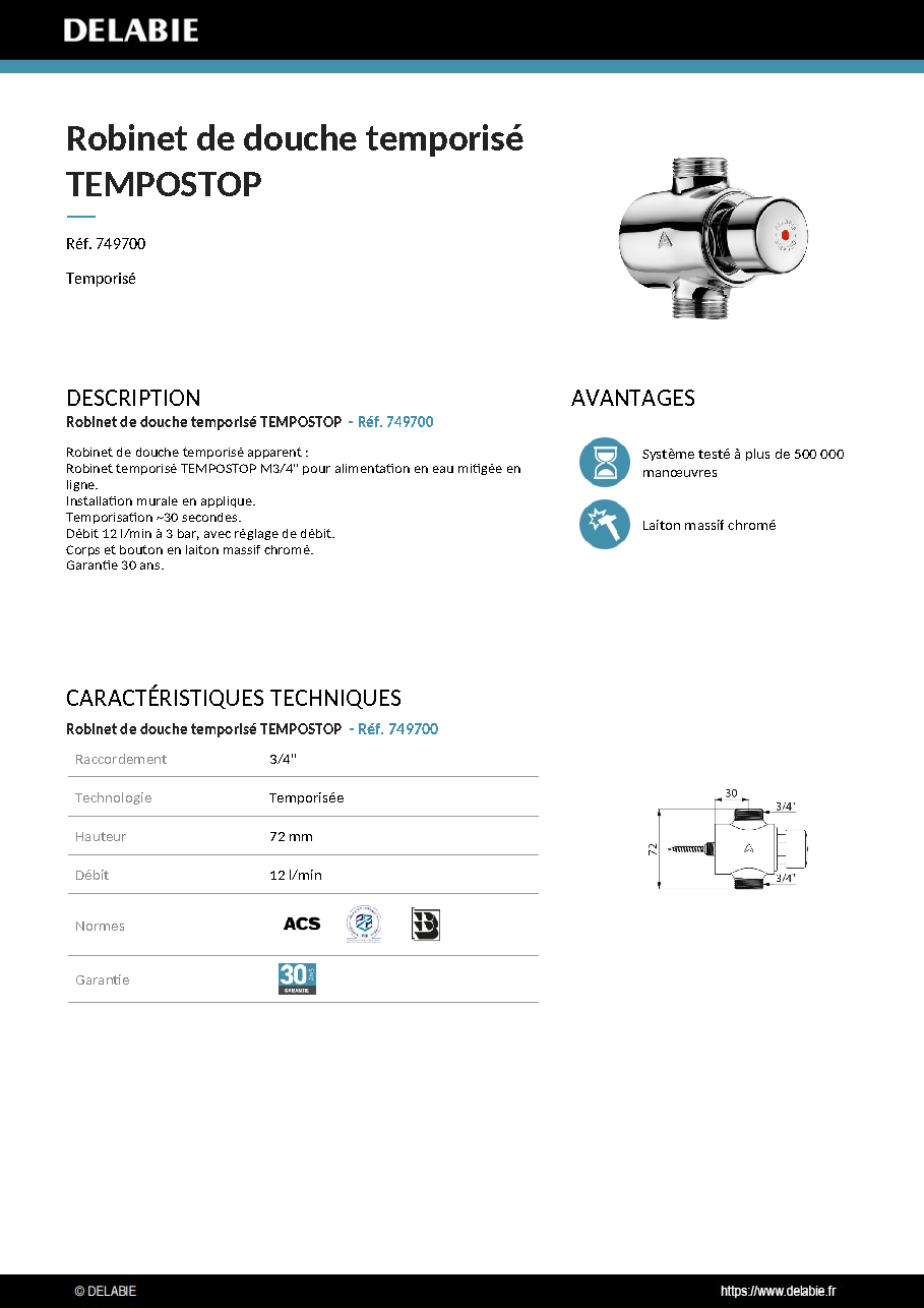 Fiche technique fournisseur