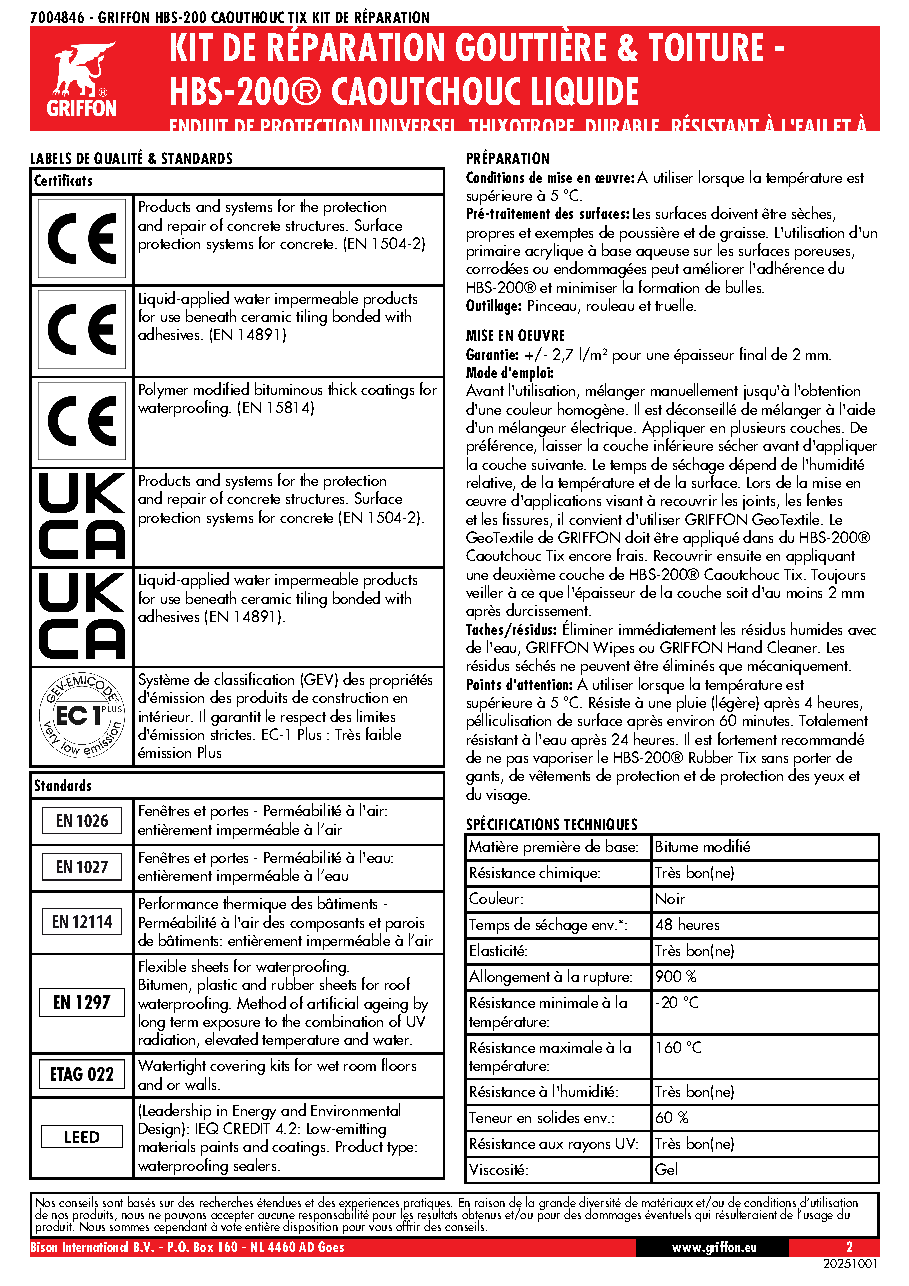 Fiche technique fournisseur