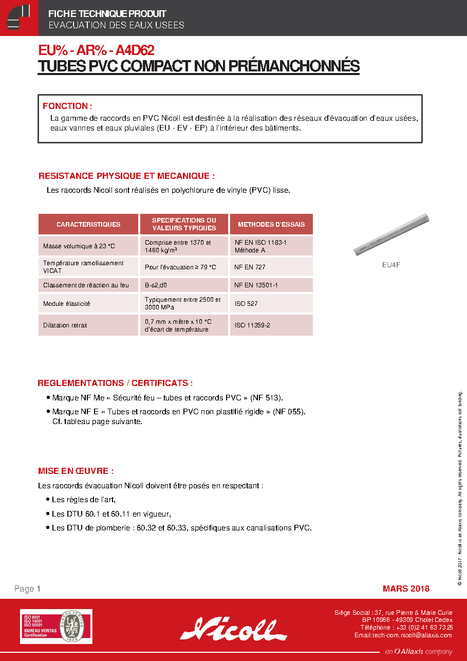 Fiche technique fournisseur