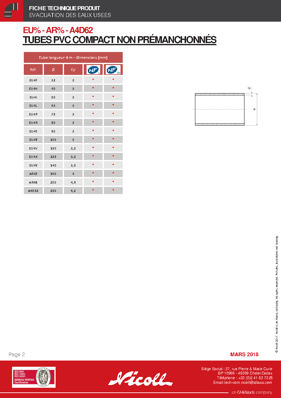 Fiche technique fournisseur
