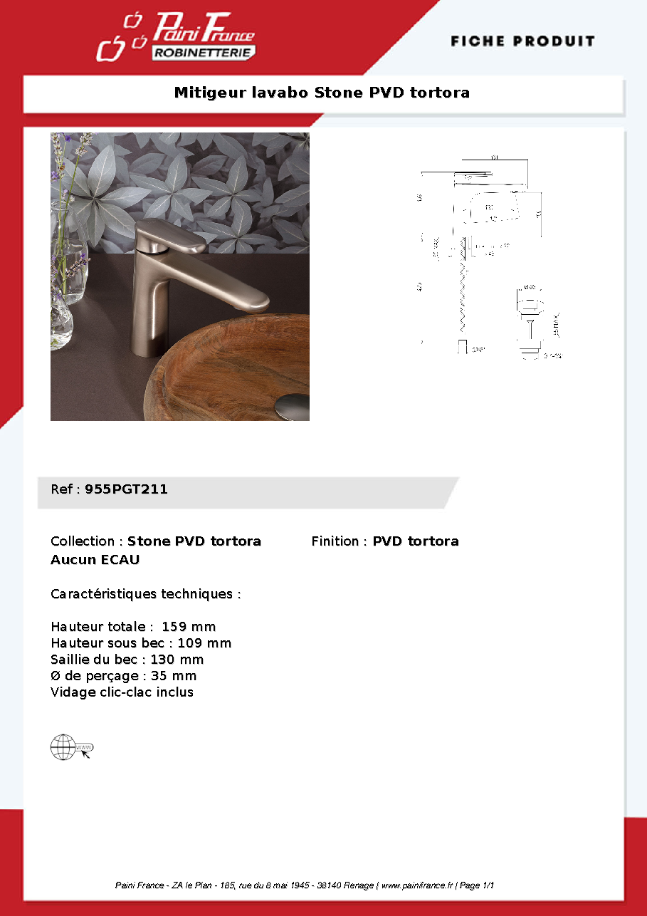 Fiche technique fournisseur