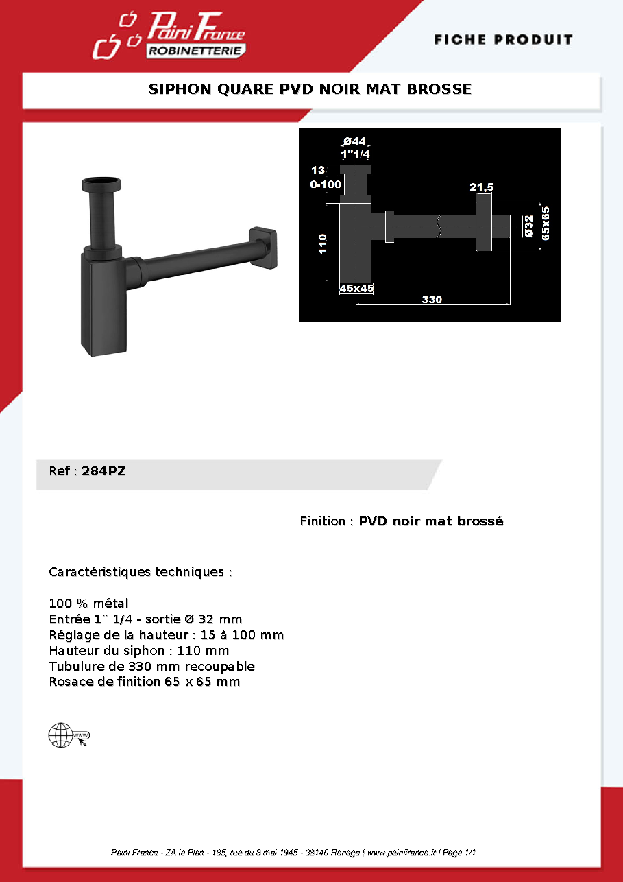 Fiche technique fournisseur