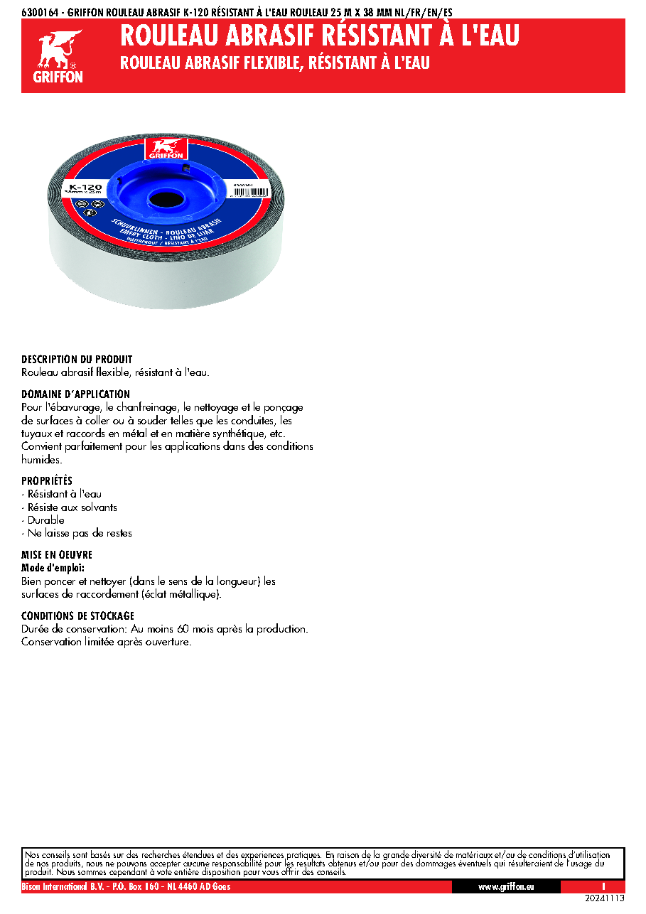 Fiche technique fournisseur