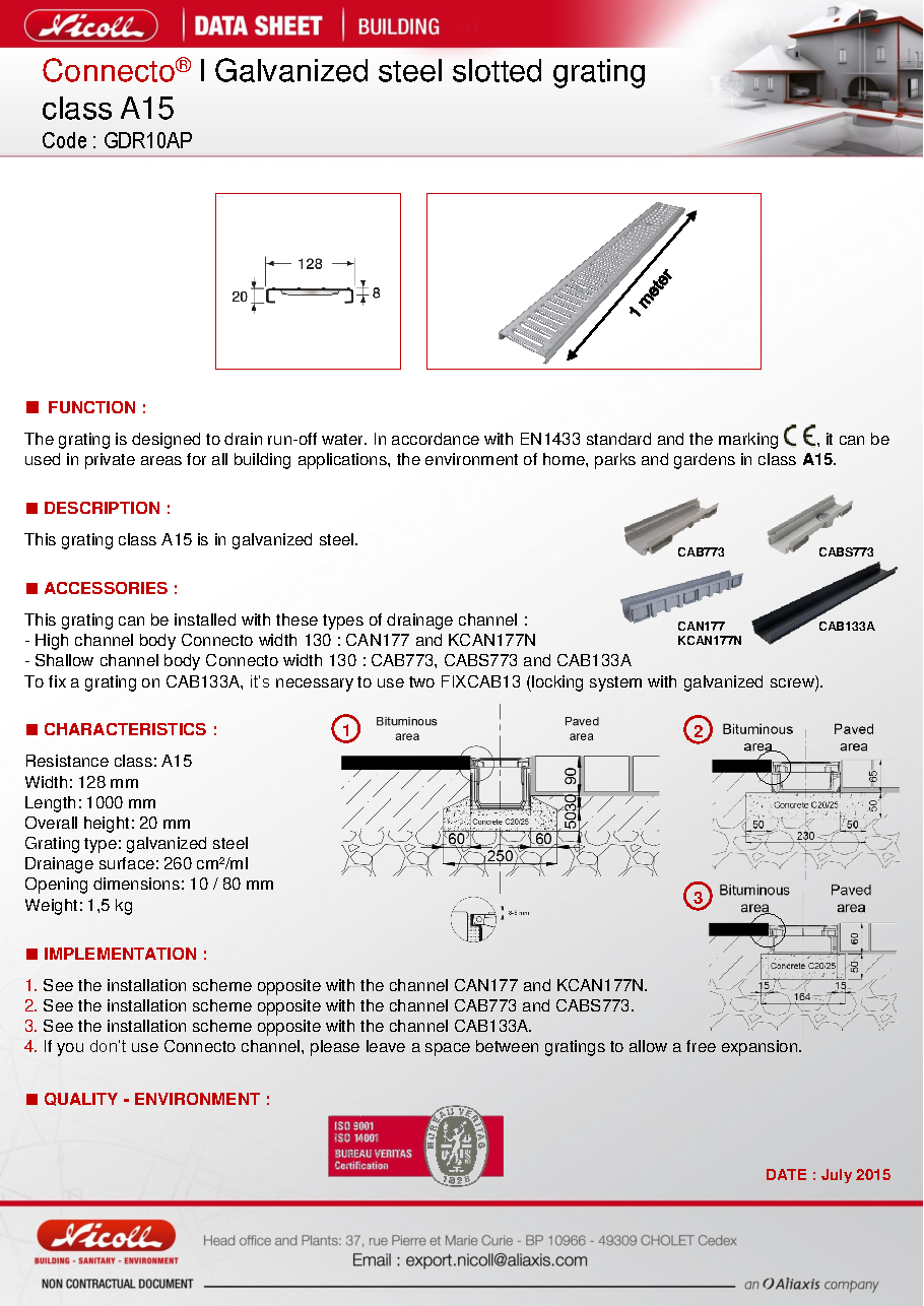 Fiche technique fournisseur