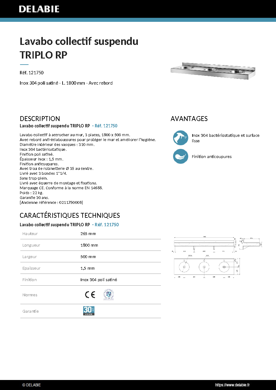 Fiche technique fournisseur