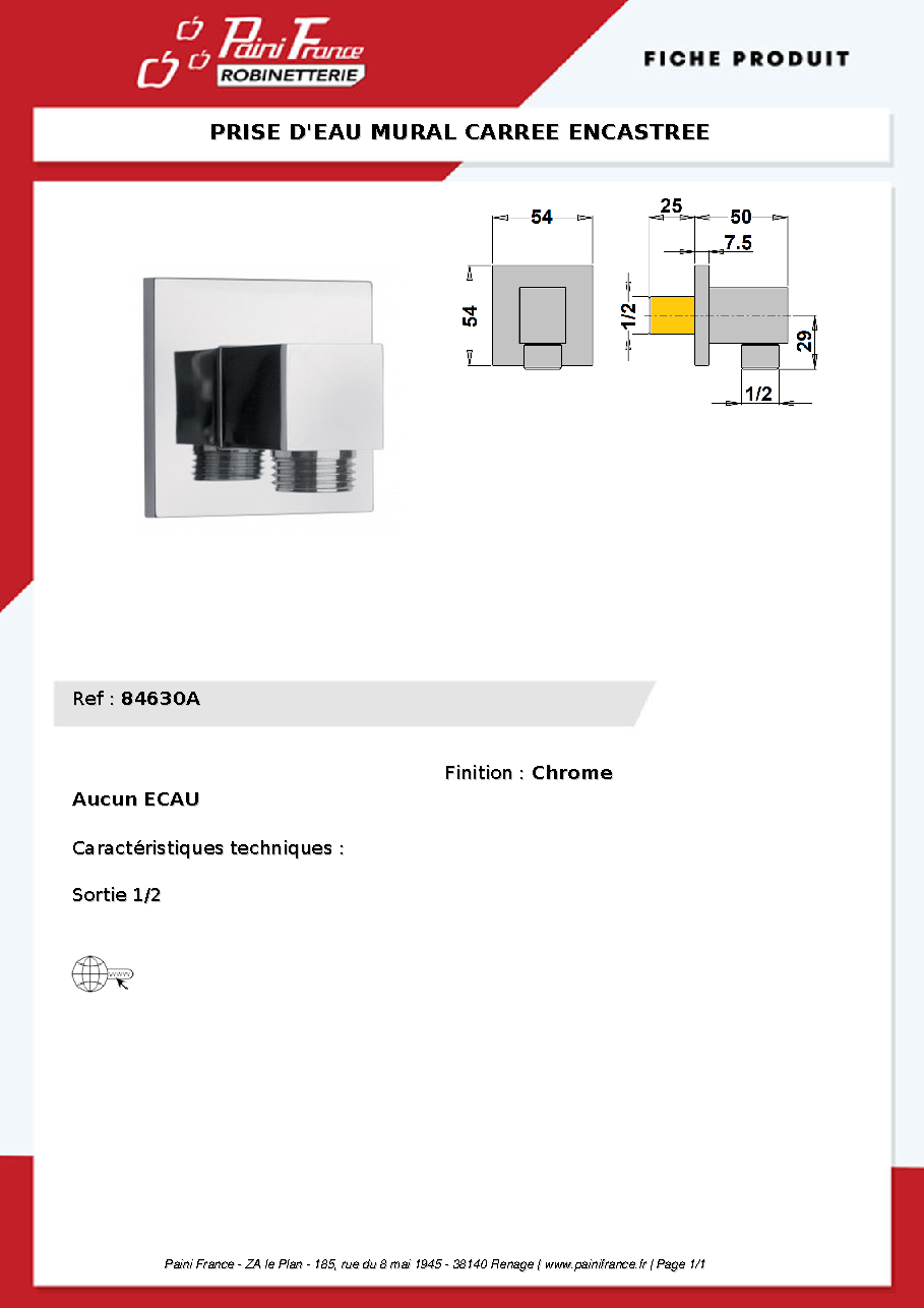 Fiche technique fournisseur