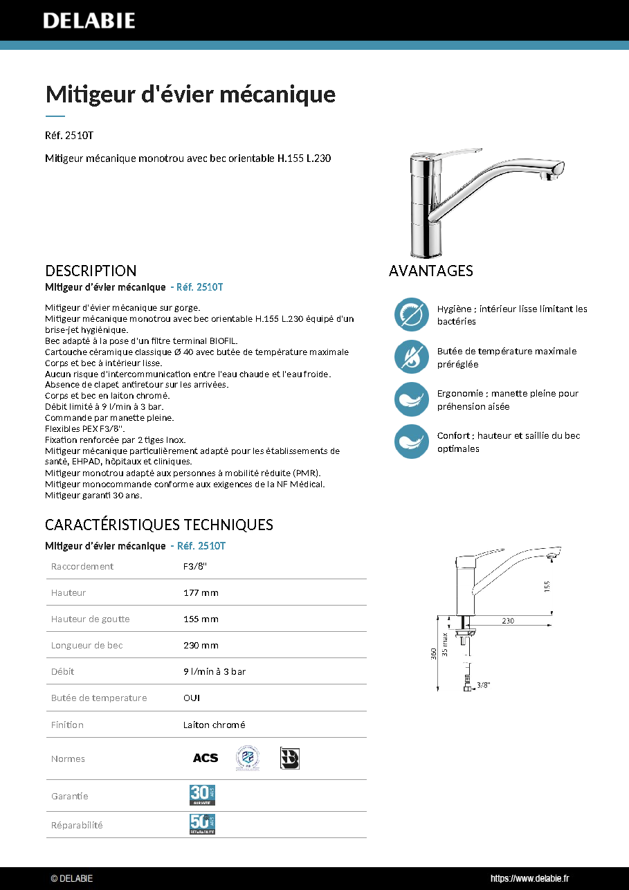 Fiche technique fournisseur
