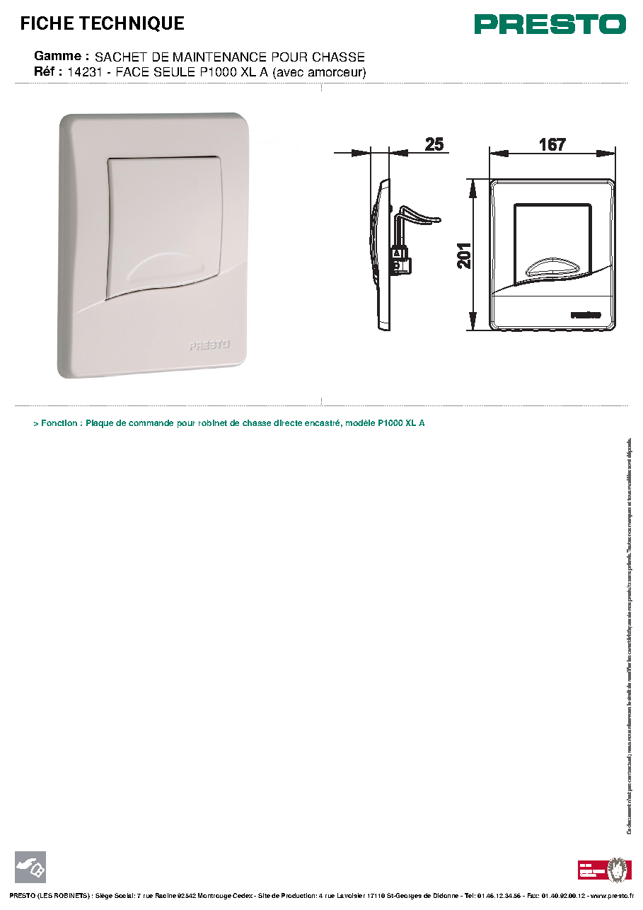 Fiche technique fournisseur