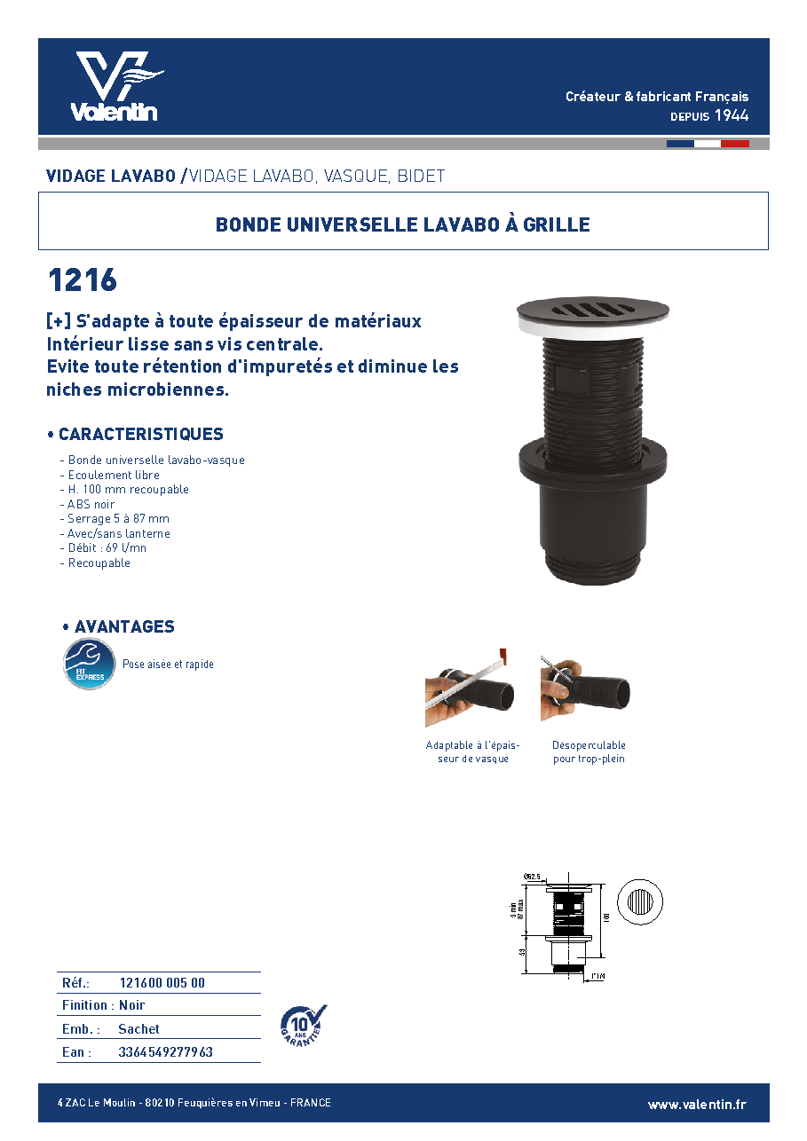 Fiche technique fournisseur