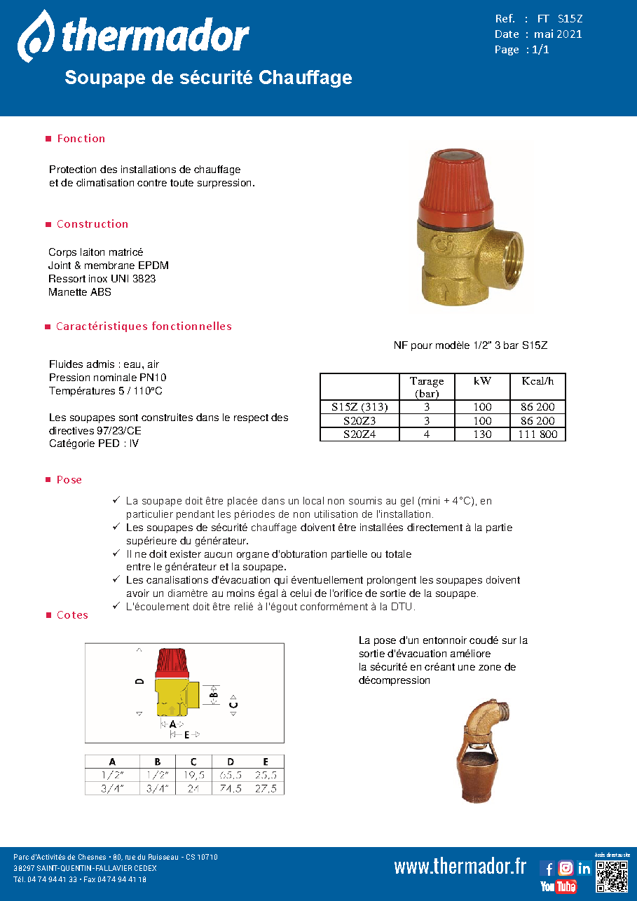 Fiche technique fournisseur