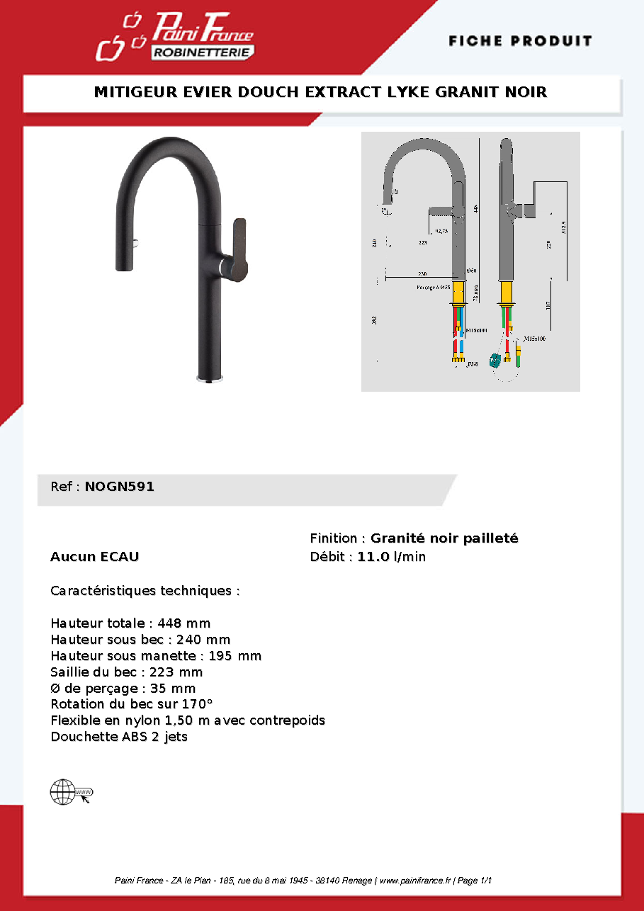 Fiche technique fournisseur