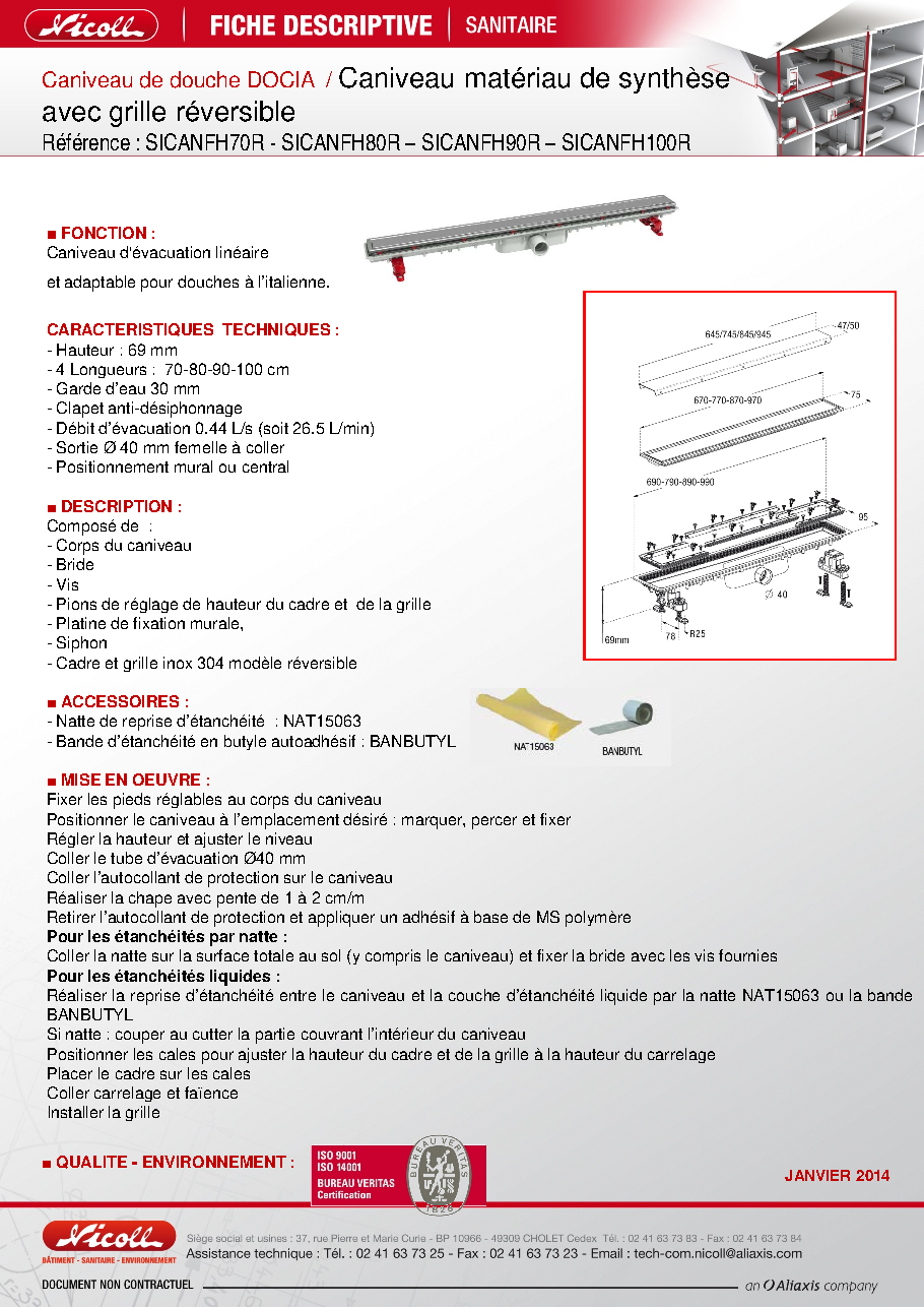 Fiche technique fournisseur
