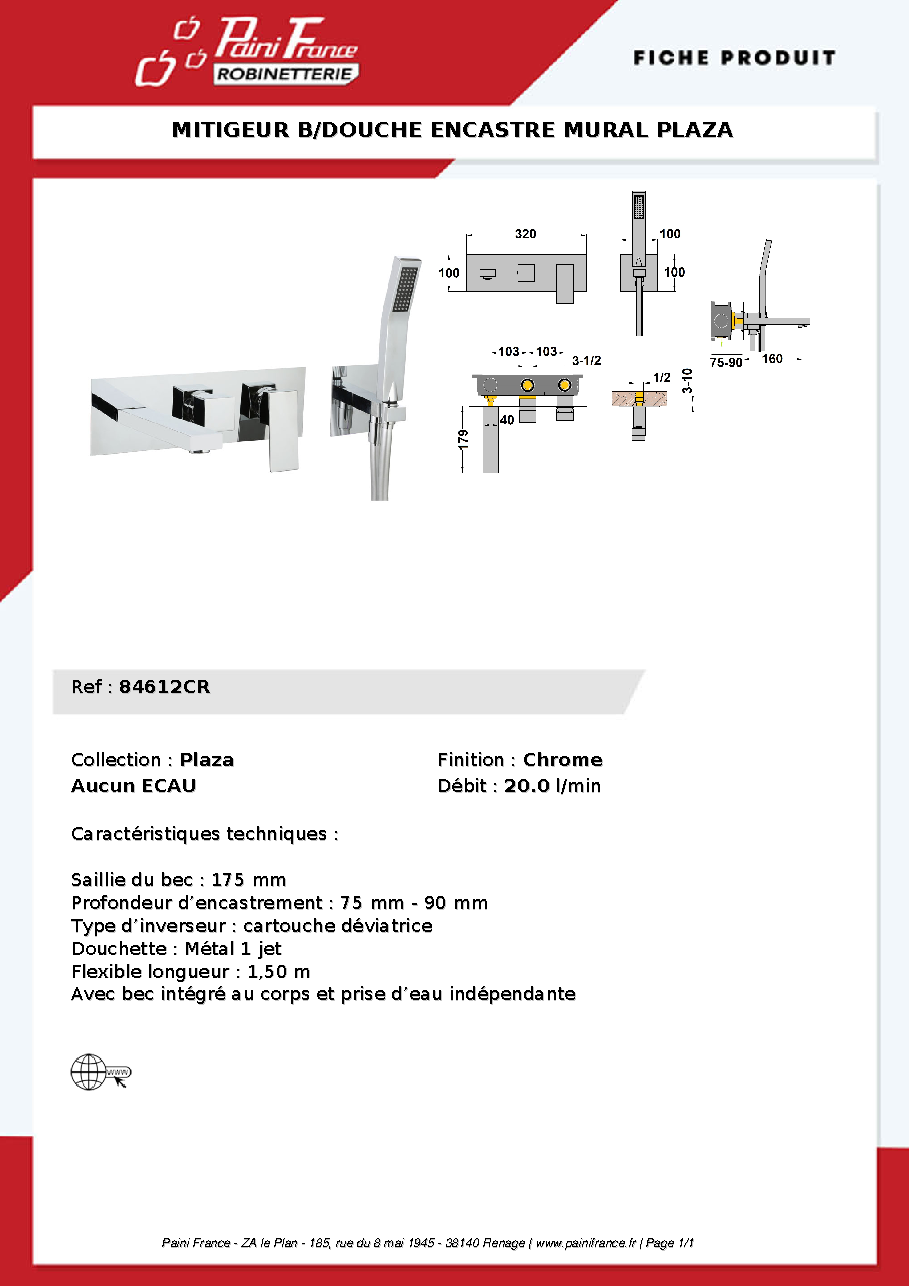 Fiche technique fournisseur