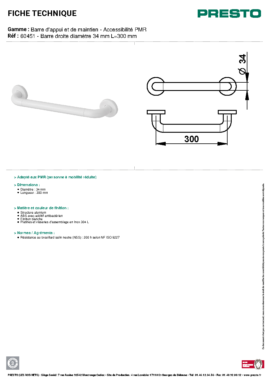 Fiche technique fournisseur