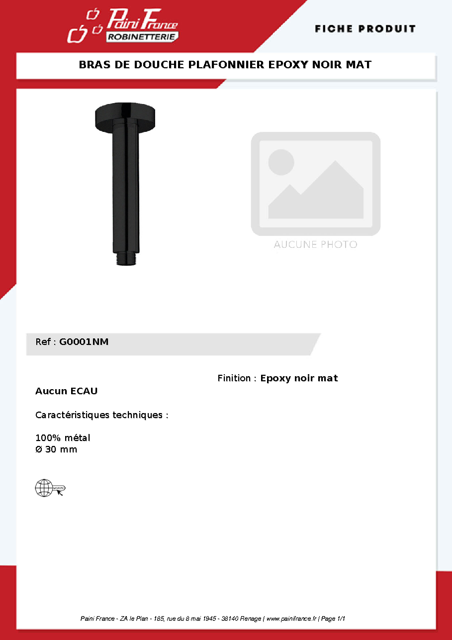 Fiche technique fournisseur