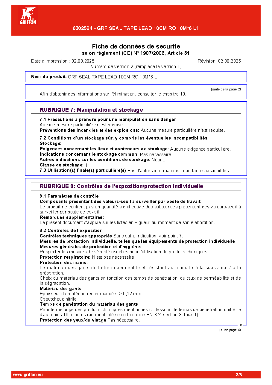 Fiche technique fournisseur
