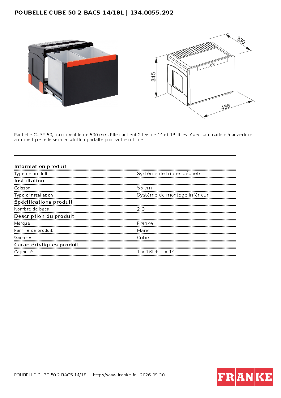 Fiche technique fournisseur