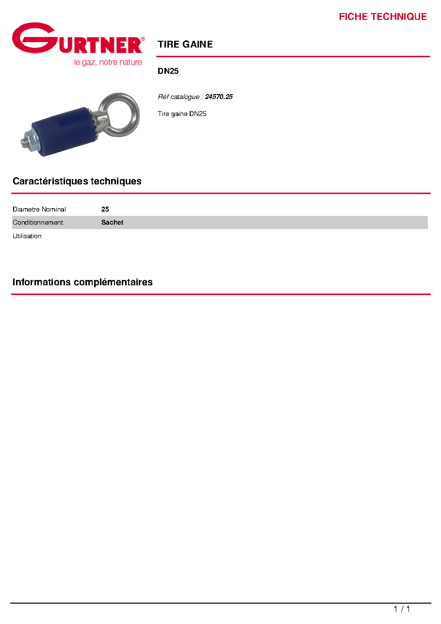 Fiche technique fournisseur
