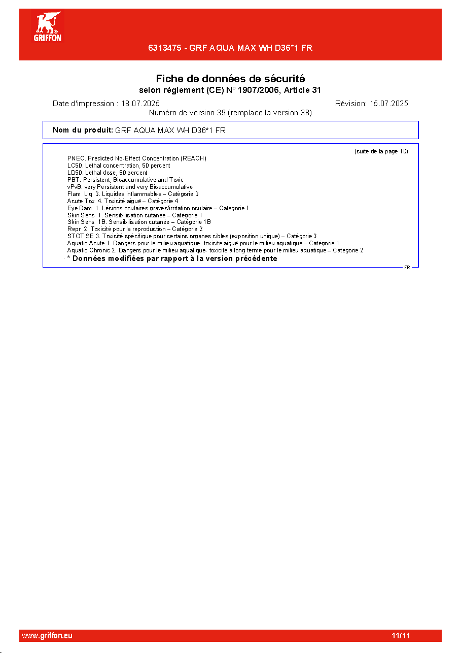 Fiche technique fournisseur
