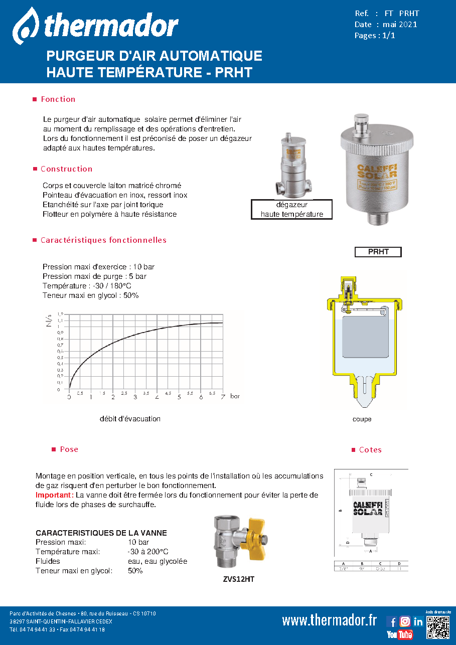 Fiche technique fournisseur