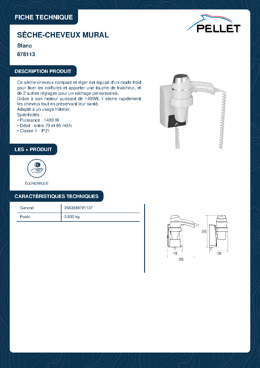 Fiche technique fournisseur