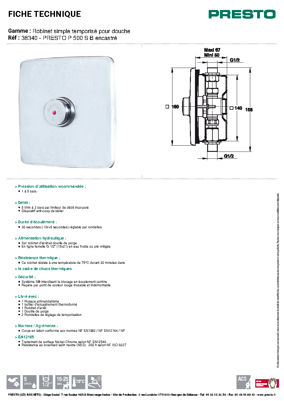 Fiche technique fournisseur